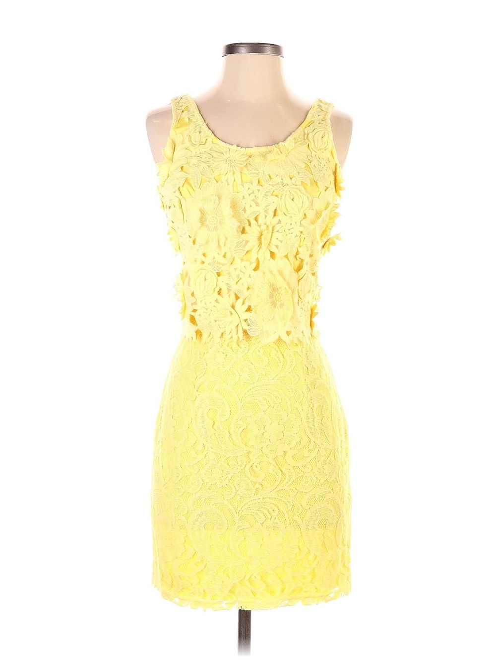 Filly Flair Yellow Floral Lace Mini Dress- Size Small 💛